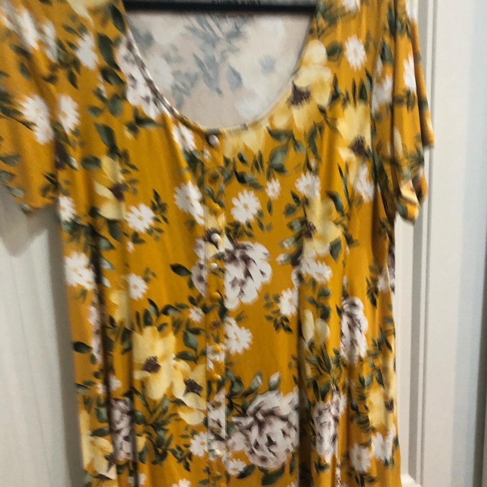 Yellow flower fit and flare top